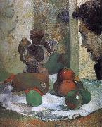 There is still life portrait side of the lava, Paul Gauguin